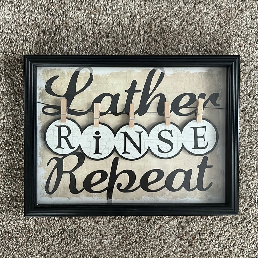 bathroom decor - lather, rinse, repeat